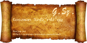 Goszman Szörény névjegykártya